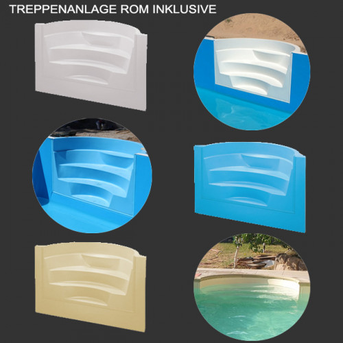 Styroporpool XL 1000x450x150cm Set mit Treppe Rom