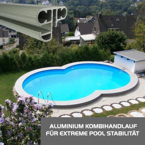 Achtformpool Family 525x320x120cm Future Pool Set Alu Line