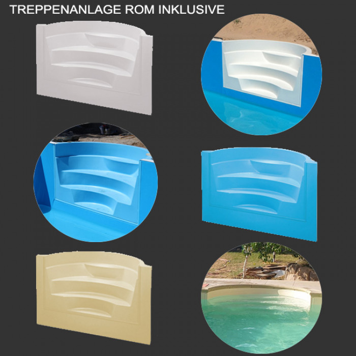 Styroporpool XL 1000x450x150cm Set mit Treppe Rom