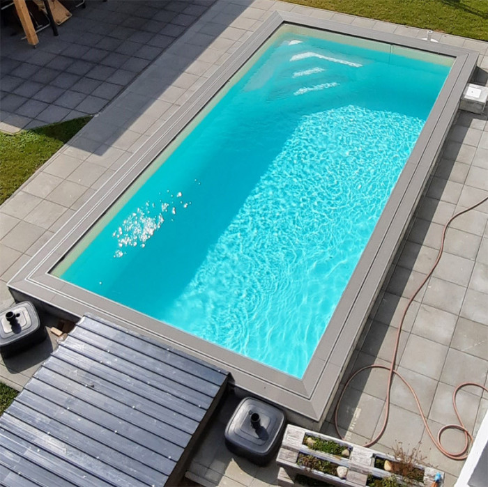 Styroporpool 750x350x150cm Set mit Ecktreppe